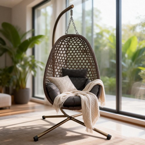Hanging rattan garden swing - rattan,