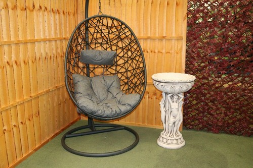 Grey rattan swing patio garden - patio,