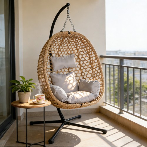 Hanging swing egg chair rattan - hanging,