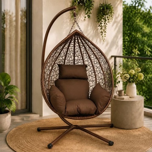 Rattan swing egg chair - rattan,
