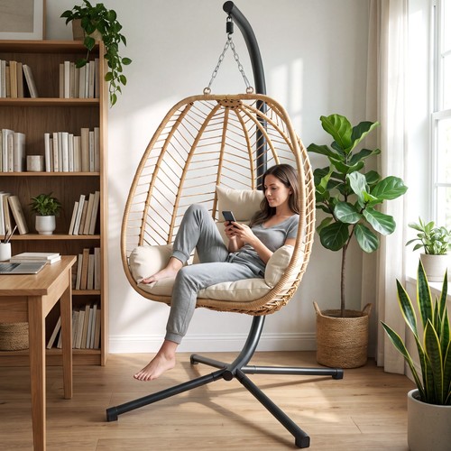Hanging egg chair with stand - chair,