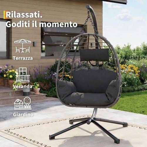 Rattan swing egg chair garden - rattan,